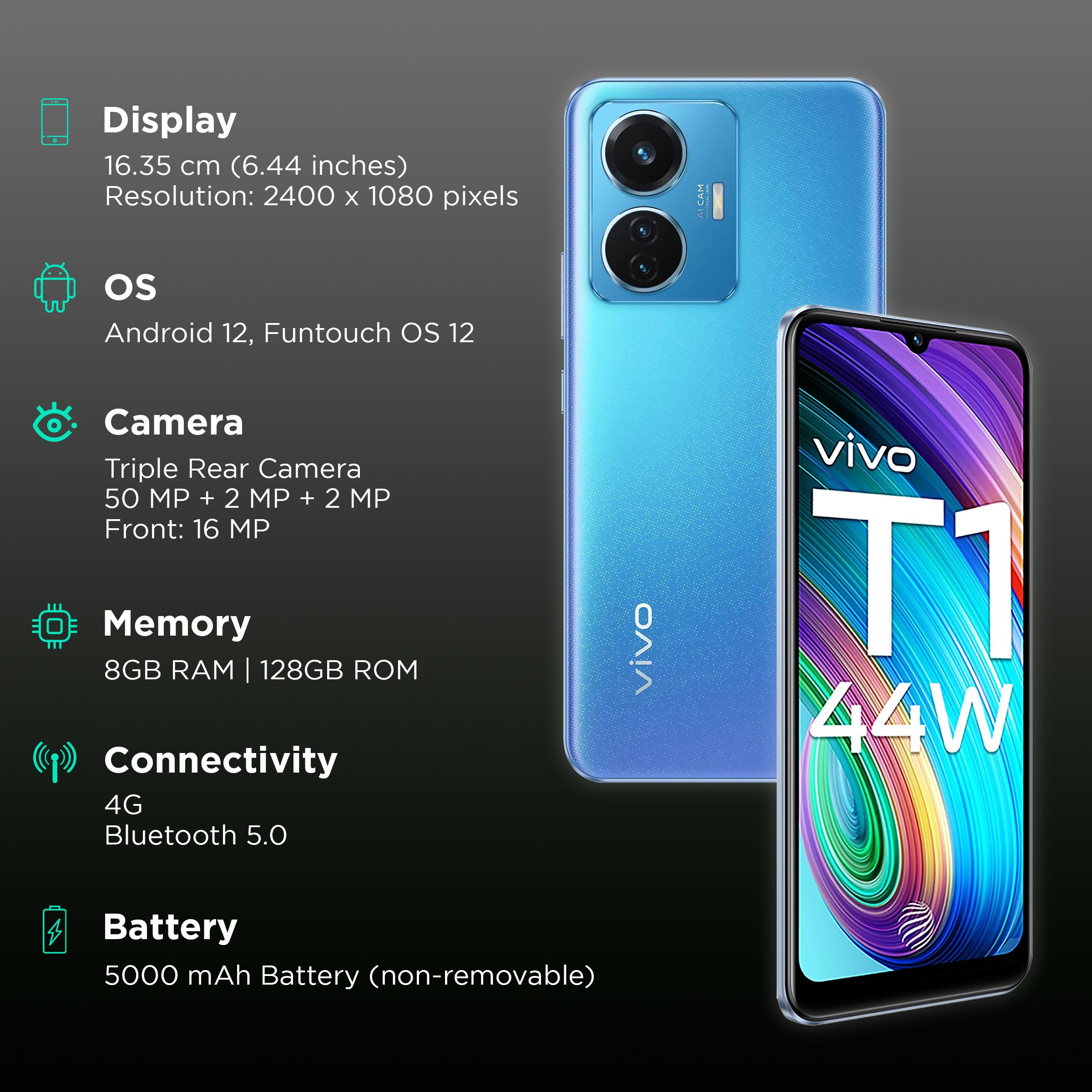 Buy vivo T1 (8GB RAM, 128GB, Starry Sky) Online - Croma